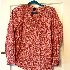 J Crew boho top. Embellished with flowers. Size 10. Never worn but no tags